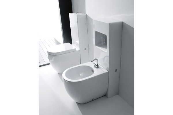 Унитаз приставной Kerasan Flo 311401 укороченного белый, овальный, 36x47 см