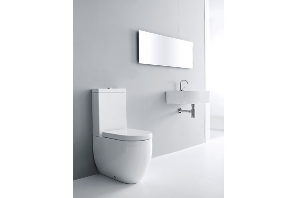 Унитаз напольный Kerasan Flo 311701 белый, овальный, антивсплеск, 36x60 см