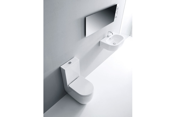 Унитаз напольный Kerasan Flo 311701 белый, овальный, антивсплеск, 36x60 см