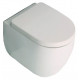 Унитаз приставной Kerasan Flo 311601 белый, овальный, антивсплеск, 36x52 см