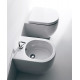 Унитаз приставной Kerasan Flo 311601 белый, овальный, антивсплеск, 36x52 см