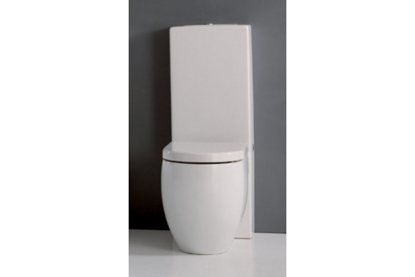 Унитаз приставной Kerasan Flo 311601 белый, овальный, антивсплеск, 36x52 см
