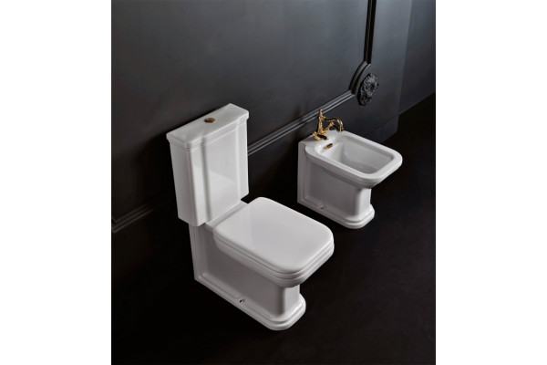 Унитаз напольный Kerasan Waldorf 411701 белый, прямоугольный, антивсплеск, 37x68 см
