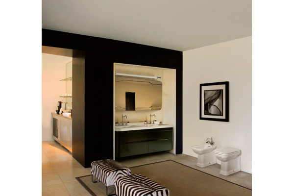 Унитаз приставной Kerasan Waldorf 411801 белый, прямоугольный, 37x55 см