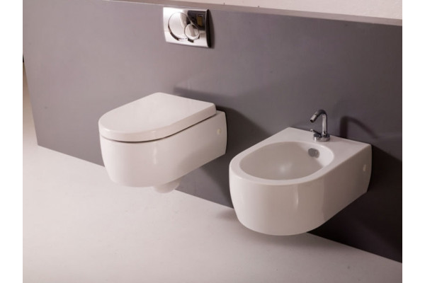 Биде подвесное Kerasan Flo 312501 цвет белый, овальное, 36x50 см