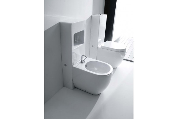 Биде напольное Kerasan Flo 312001 цвет белый, овальное, 36x52 см