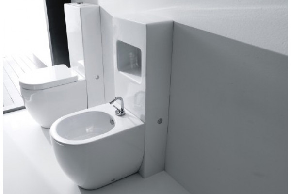 Биде напольное Kerasan Flo 312001 цвет белый, овальное, 36x52 см