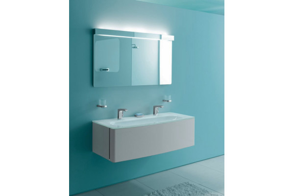 Мебельная раковина Keuco Elegance new 130 см стекло цвет белый, на тумбу