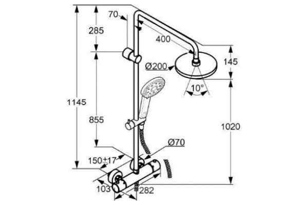 Душевая стойка Kludi Zenta dual shower system  хром, штанга 114.5 см