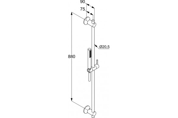 Душевой гарнитур Kludi Nova Fonte Deco 2084005-35 хром, штанга 92 см