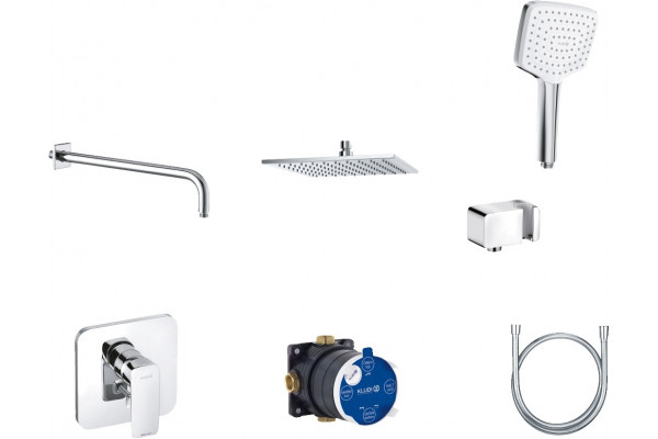 Душевой комплект Kludi Pure&Style 406300575 С ВНУТРЕННЕЙ ЧАСТЬЮ хром,  в современном стиле