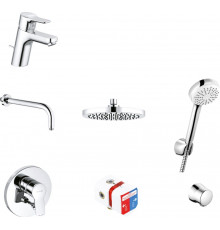 Душевой комплект Kludi Pure&Easy 376300565 С ВНУТРЕННЕЙ ЧАСТЬЮ хром, 1 режим