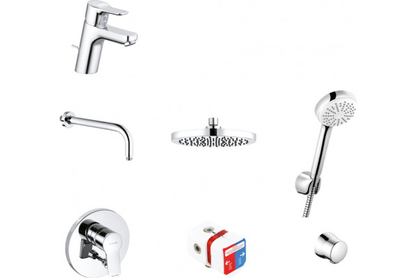 Душевой комплект Kludi Pure&Easy 376300565 С ВНУТРЕННЕЙ ЧАСТЬЮ хром, 1 режим