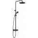 Душевая стойка Kludi Logo Dual Shower System 6808239-00 с термостатом, черная матовая, цвет черный, штанга 126 см