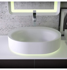 KNIEF Moon раковина накладная  55х45хh16 см без отв под смесительмс LED подсветкой цвет белый матовый (ПРИВЕЗЕМ за 7 дней!)