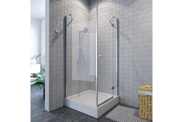 Душевой уголок Koller Pool Waterfall Line AC9E 90х90, стекло прозрачное, квадратный, двери распашные