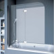 Шторка на ванну Koller Pool Waterfall Line 115х140, стекло прозрачное, L, распашная, профиль хром