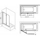 Шторка на ванну Koller Pool Waterfall Line 115х140, стекло прозрачное, L, распашная, профиль хром