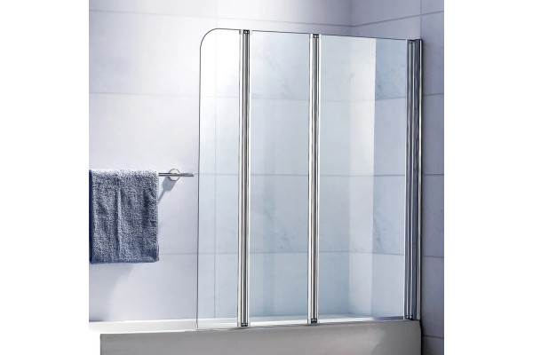 Шторка на ванну Koller Pool Aqua Line 107х140, стекло прозрачное, складная, профиль хром