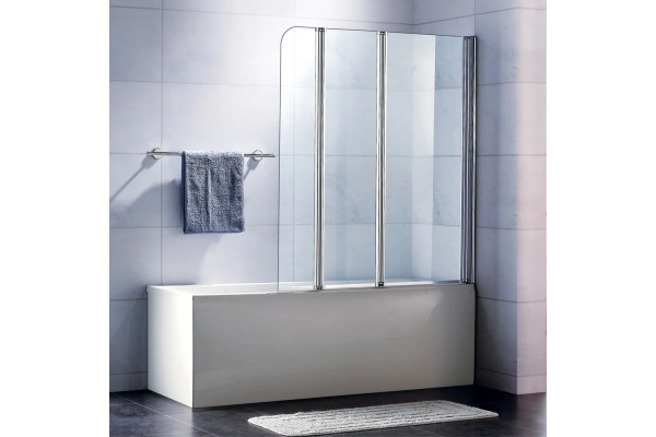 Шторка на ванну Koller Pool Aqua Line 107х140, стекло прозрачное, складная, профиль хром