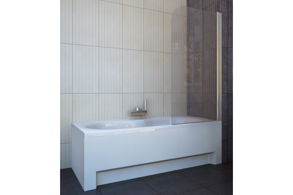 Шторка на ванну Koller Pool Waterfall Line QP93 R Chrome Clear распашная, стекло прозрачное
