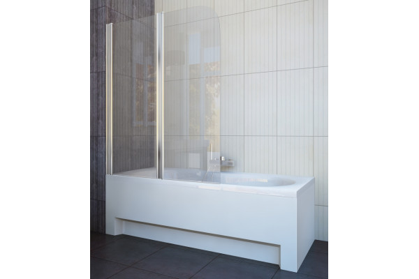 Шторка на ванну Koller Pool Waterfall Line QP95 L Chrome Clear распашная, стекло прозрачное