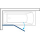 Шторка на ванну Koller Pool Waterfall Line QP95 L Chrome Clear распашная, стекло прозрачное