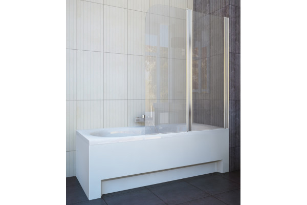 Шторка на ванну Koller Pool Waterfall Line QP95 R Chrome Clear распашная, стекло прозрачное