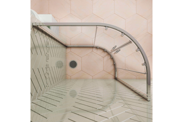Душевой уголок Kubele DE018RBG-CLN-MT-120х100х200 прямоугольный-асимметричный, двери раздвижные