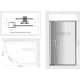 Душевой уголок Kubele DE018RBG-CLN-CH-100х80х200 прямоугольный-асимметричный, двери раздвижные
