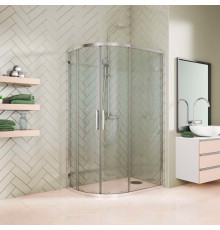 Душевой уголок Kubele DE018RBG-CLN-CH-120х90х200 прямоугольный-асимметричный, двери раздвижные