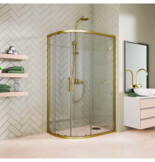 Душевой уголок Kubele DE018RBL-CLN-BR-115х85х200 прямоугольный-асимметричный, двери раздвижные
