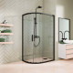 Душевой уголок Kubele DE018RBG-CLN-BLMT-110х90х200 прямоугольный-асимметричный, двери раздвижные