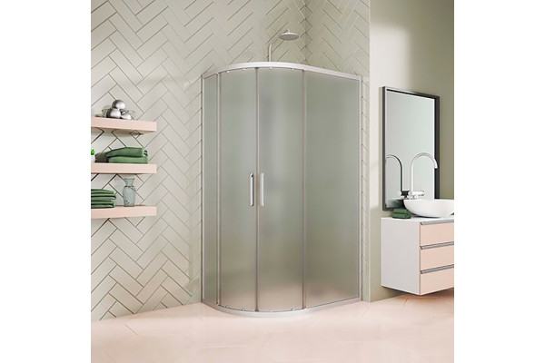 Душевой уголок Kubele DE018RBG-MAT-MT-120х85х200 прямоугольный-асимметричный, двери раздвижные