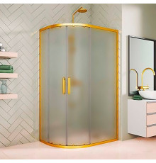 Душевой уголок Kubele DE018RBL-MAT-BR-100х90х200 прямоугольный-асимметричный, двери раздвижные