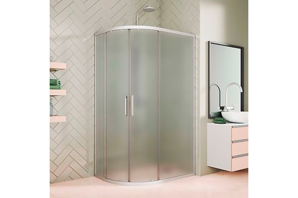 Душевой уголок Kubele DE018RBG-MAT-MT-120х90х200 прямоугольный-асимметричный, двери раздвижные