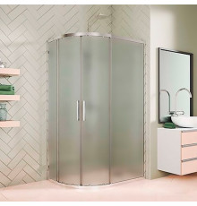 Душевой уголок Kubele DE018RBG-MAT-CH-95х85х200 прямоугольный-асимметричный, двери раздвижные