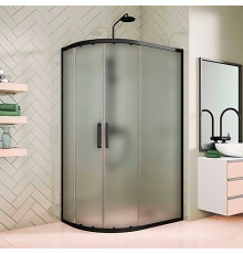Душевой уголок Kubele DE018RBG-MAT-BLMT-110х80х200 прямоугольный-асимметричный, двери раздвижные