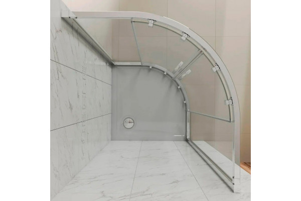 Душевой уголок Kubele DE018RG-CLN-CH-105х105х200 четверть круга, двери раздвижные