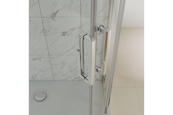 Душевой уголок Kubele DE018RG-CLN-CH-105х105х200 четверть круга, двери раздвижные
