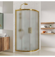 Душевой уголок Kubele DE018RL-MAT-BR-80х80х200 четверть круга, двери раздвижные