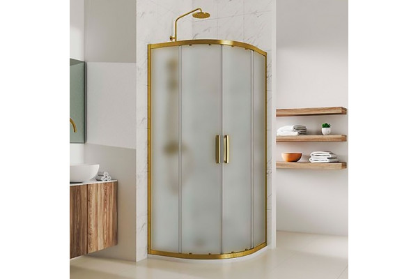 Душевой уголок Kubele DE018RL-MAT-BR-85х85х200 четверть круга, двери раздвижные