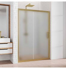 Душевая дверь в нишу Kubele DE019D2-MAT-BR 160 см, профиль бронза, раздвижная, стекло матовое