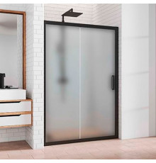 Душевая дверь в нишу Kubele DE019D2-MAT-BLMT 115 см, профиль матовый черный, раздвижная
