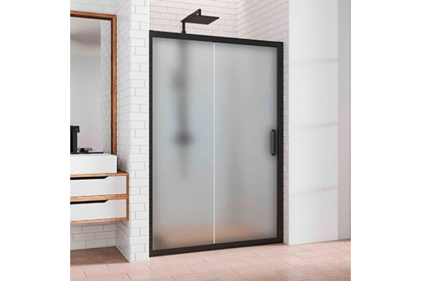 Душевая дверь в нишу Kubele DE019D2-MAT-BLMT 165 см, профиль матовый черный, раздвижная