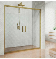 Душевая дверь в нишу Kubele DE019D4-CLN-BR 230 см, профиль бронза, раздвижная, стекло прозрачное