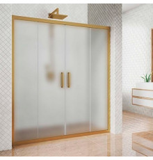 Душевая дверь в нишу Kubele DE019D4-MAT-BR 225 см, профиль бронза, раздвижная, стекло матовое