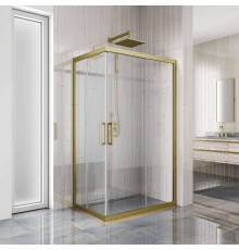 Душевой уголок Kubele DE019RC-CLN-BR 100х90 см, профиль бронза, прямоугольный, двери раздвижные