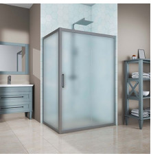 Душевой уголок Kubele DE019R-MAT-MT 110х95 см, профиль матовый хром, прямоугольный, двери раздвижные