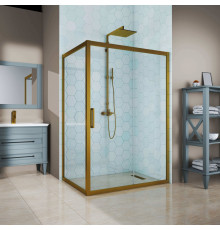 Душевой уголок Kubele DE019R-CLN-BR 105х75 см, профиль бронза, прямоугольный, двери раздвижные